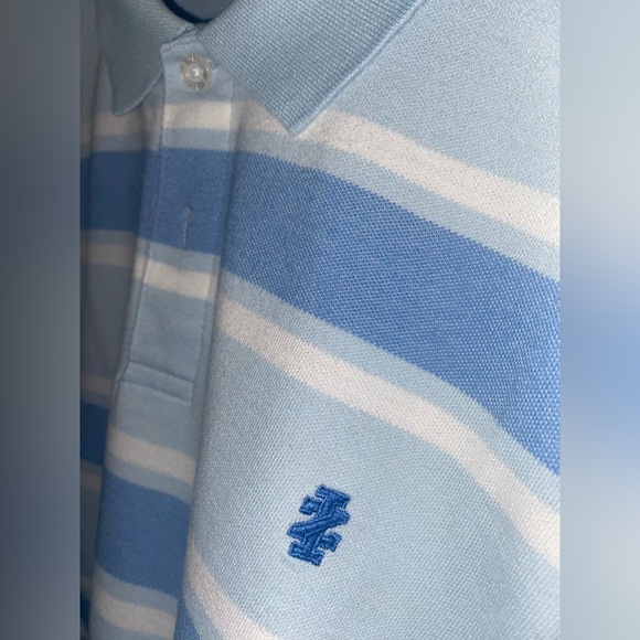 Izod Size size L Advantage Performance Natural Stretch Blue White Polo - Picture 5 of 5